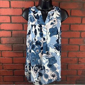 Kenar Woman's Small Floral Sheer Sleeveless Top – Elegant Lightweight‎